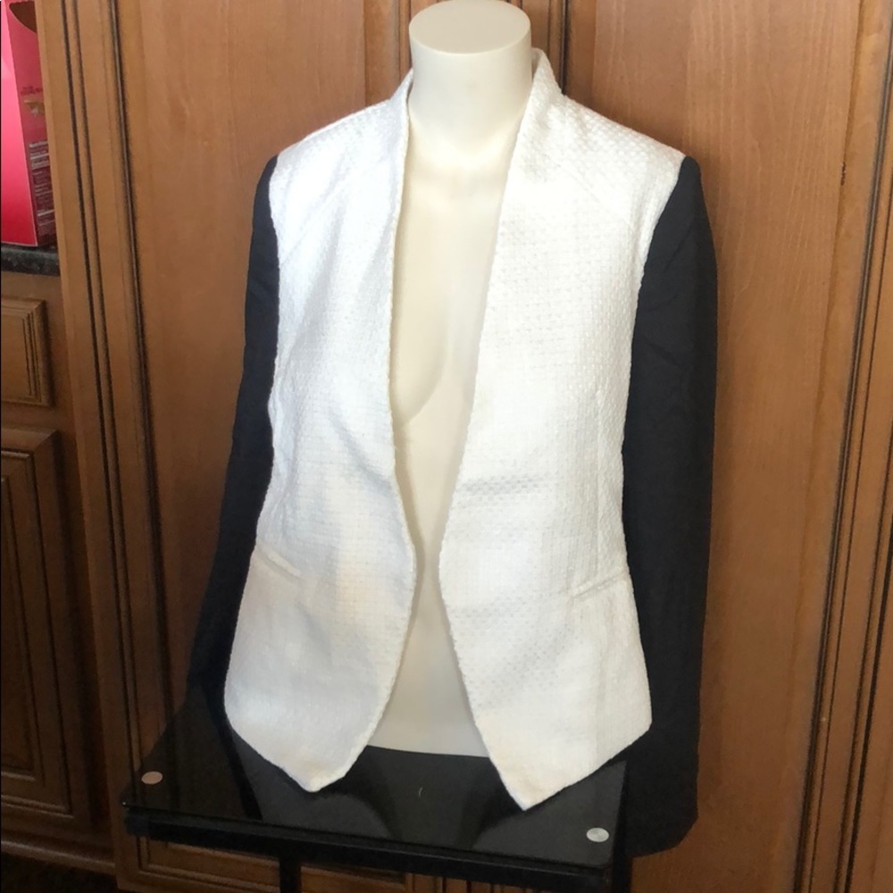NWOT Mixed Media Black and White Blazer/Jacket